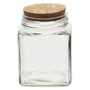 Bottle, glass and cork, clear, 2-3/4x3-1/2 inch square with cork stopper and 2-inch opening. Sold individually. image number 1
