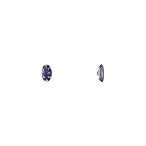 Iolite 1pkg2, hand-cut faceted oval gem natural 5x3mm