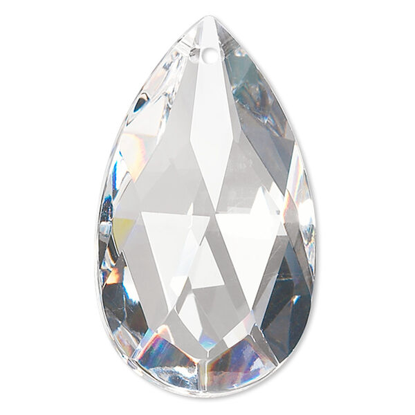 Suncatcher 1pk clear, Asfour Crystal 49x28mm top-drilled faceted puffed teardrop image number 0
