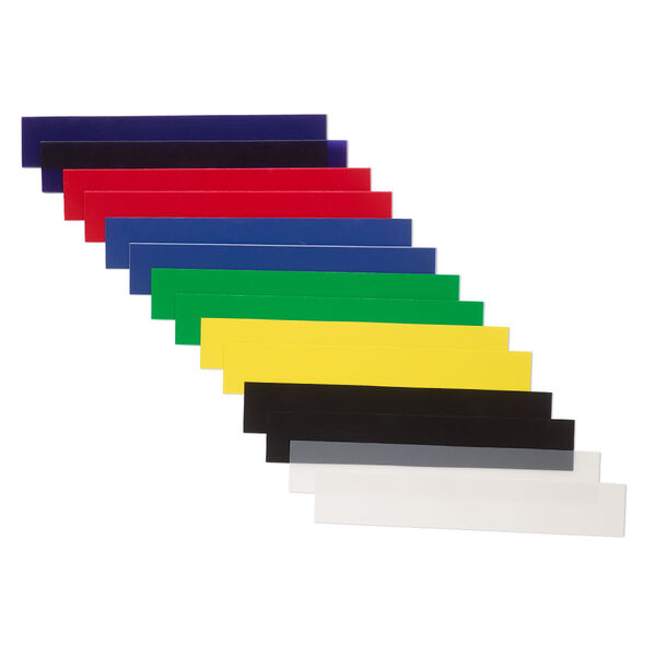 Slats, acrylic, assorted colors, 6 inches. Sold per 14-piece set. image number 0