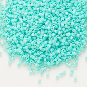 Seed bead, Delica®, glass, pkg/7.5g, #11 round, Duracoat® opaque outside dyed Catalina (DB-2122).