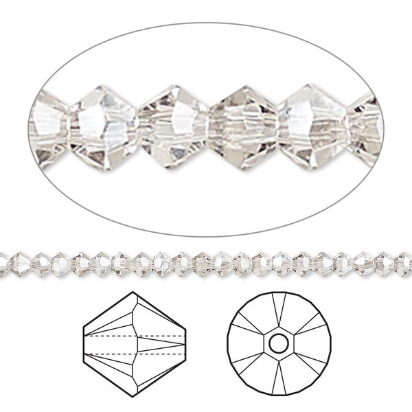 Bead 48pk crystal silver shade, Crystal Passions® 2.5mm bicone 5328 image number 0