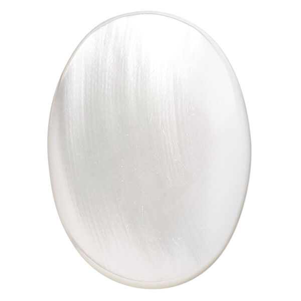 Cabochon, trochus shell (natural), 30x22mm calibrated oval, Mohs hardness 3-1/2. Sold individually. image number 0