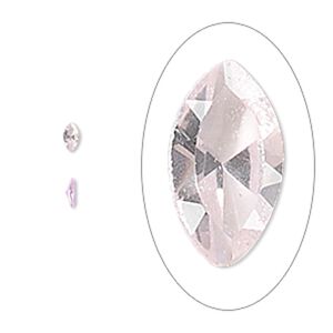 Gem, cubic zirconia, sapphire rose, 4x2mm faceted marquise, Mohs hardness 8-1/2. Sold per pkg of 5.