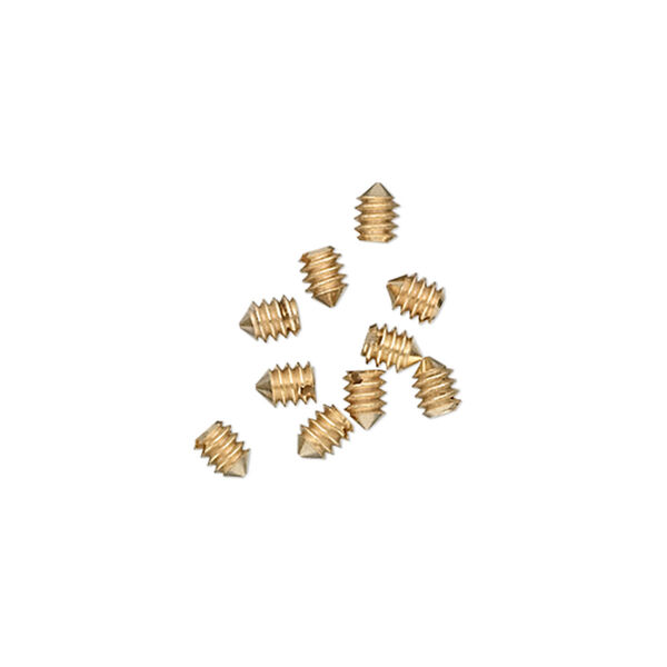 Screw, Screw-Tite Crimps™, gold-plated copper, 2x1mm. Sold per pkg of 10. image number 0