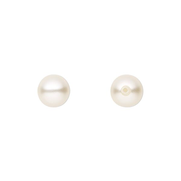 Pearl 150pk light creamrose, Preciosa Czech crystal 8mm half-drilled round image number 0