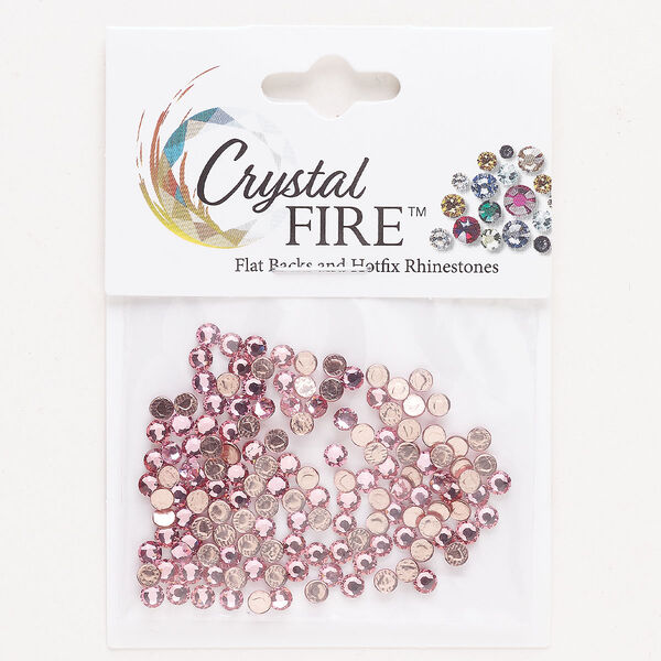 Flat back 144pk light rose, Crystal Fire® 3.00-3.12mm hotfix round SS12 image number 0