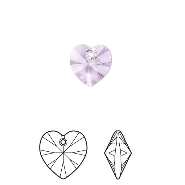 Drop 4pk violet, Crystal Passions® 10mm pendant heart 6228 image number 0