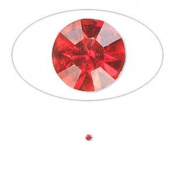 Chaton, glass rhinestone, light Siam, foil back, 1.5-1.6mm faceted round, PP9. Sold per pkg of 72. image number 0