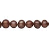 Freshwater pearl 1pkg1, semi-round, 14 inch red brown 7-9mm cultured image number 0