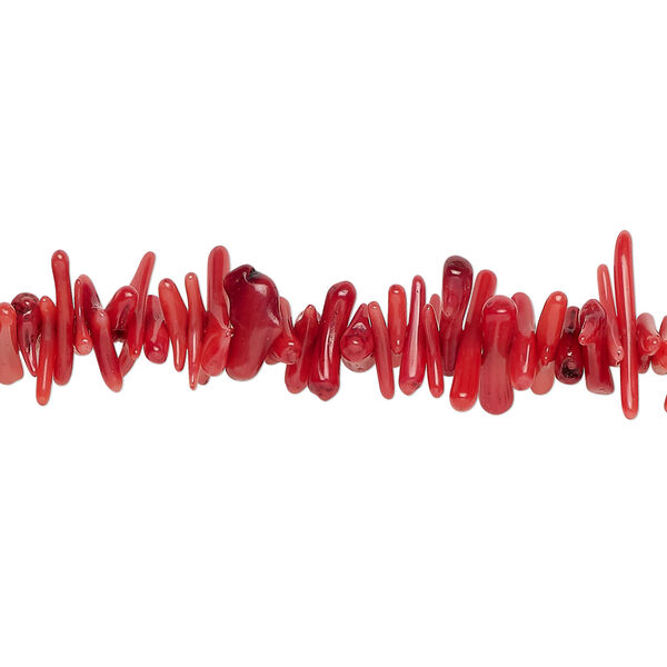 Bamboo coral 1pkg1, cupolini bead, 15 inch red 5x1mm-12x4mm image number 0