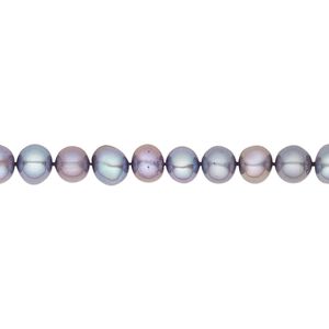 Pearl, cultured freshwater (dyed), lilac, 4-5mm semi-round, C grade, Mohs hardness 2-1/2 to 4. Sold per 16-inch strand.