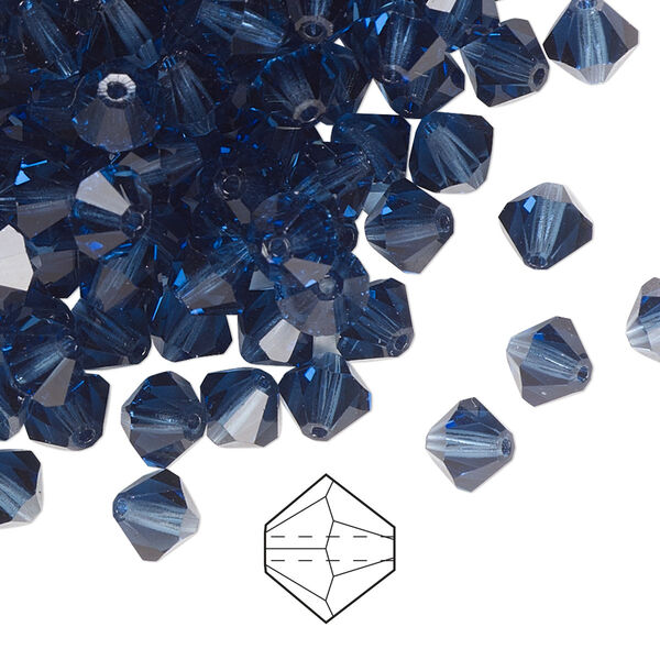 Bead 24pk Montana, Preciosa Czech crystal 6mm bicone image number 0