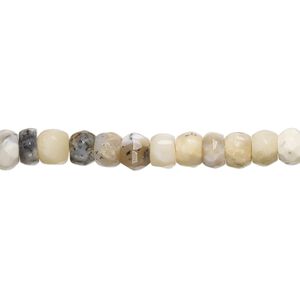 Dendritic opal 1pkg1, hand-cut faceted rondelle bead natural 10 inch 5x3mm-6x5mm