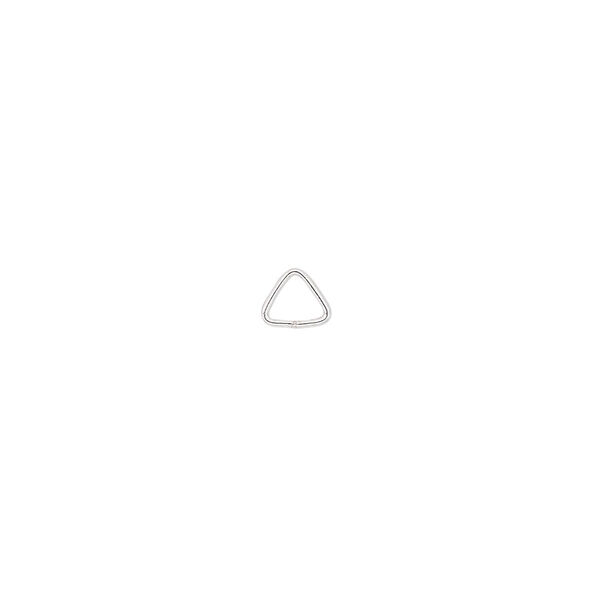 Jump ring, sterling silver, 5mm soldered triangle, 3.4mm inside diameter, 23 gauge. Sold per pkg of 25. image number 0
