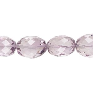 Lavender amethyst 1pkg1, hand-cut faceted oval bead natural 8 inch 13x10mm-17x12mm