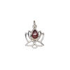 Garnet / sterling silver 1pkg1, antiqued open lotus drop natural 12x12mm image number 1
