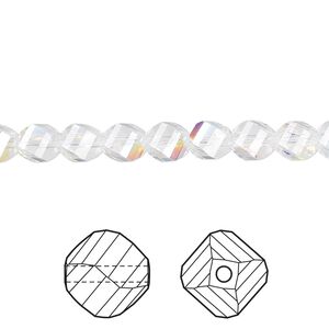 Bead 144pk crystal AB, Crystal Passions® 6mm helix 5020