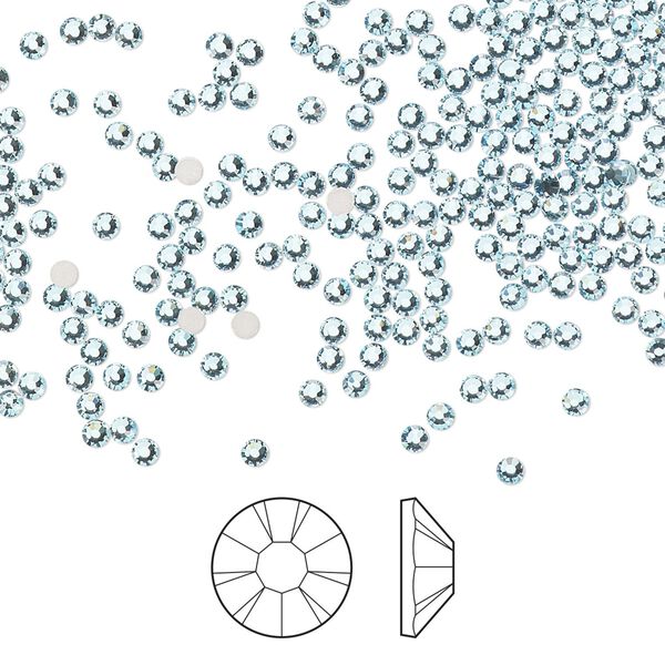 Flat back 144pk aquamarine foil back, Preciosa MAXIMA Czech crystal rhinestone 1.7-1.9mm chaton rose round SS5 image number 0