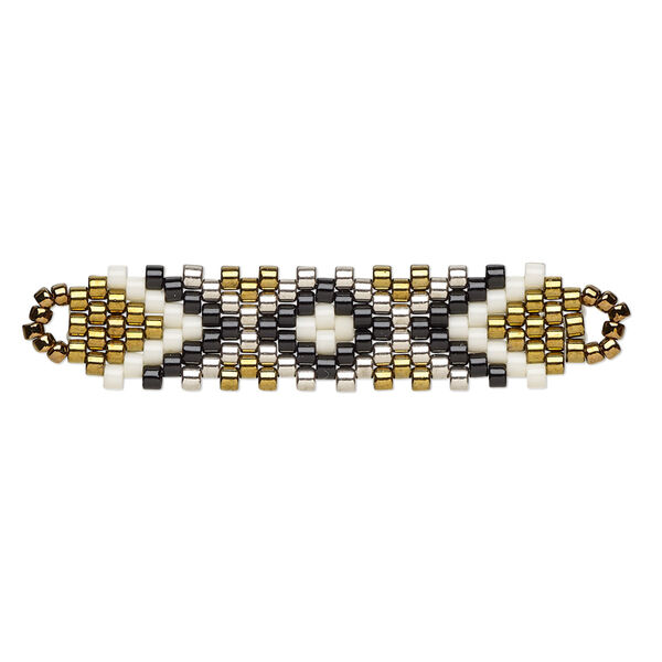 Focal, Creative Touch, glass, multi-neutrals, 35x9mm double-sided rectangle. Sold individually. image number 0
