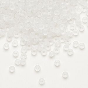 Seed bead, Preciosa Ornela Czech glass, pkg/50g, #8 rocaille, translucent matte clear, (00050).