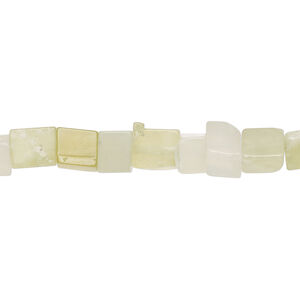 Olive new "jade" 1pkg1, cube bead natural, 15 inch 5-7mm