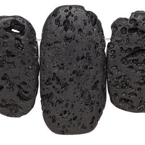 Lava rock 1pkg1, top-drilled irregular oval bead 15.5-16 inch 20x14mm-28x18mm