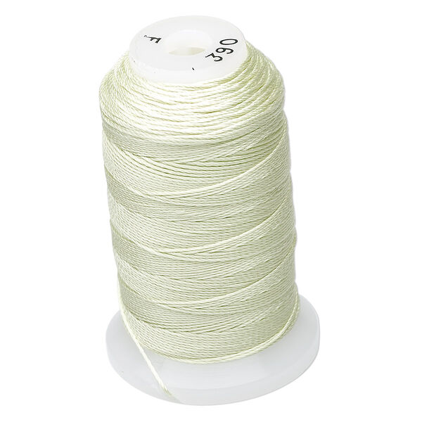 Thread, Purely Silk™, light green, size F. Sold per 140-yard spool. image number 0