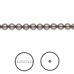 Pearl 100pk brown, Crystal Passions® 4mm round 5810