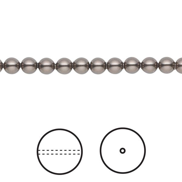 Pearl 100pk brown, Crystal Passions® 4mm round 5810 image number 0