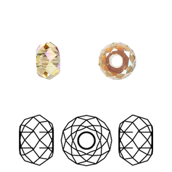 Bead 216pk light colorado topaz shimmer 2X, Swarovski® 8x5.3mm briolette XL hole 5042 image number 0