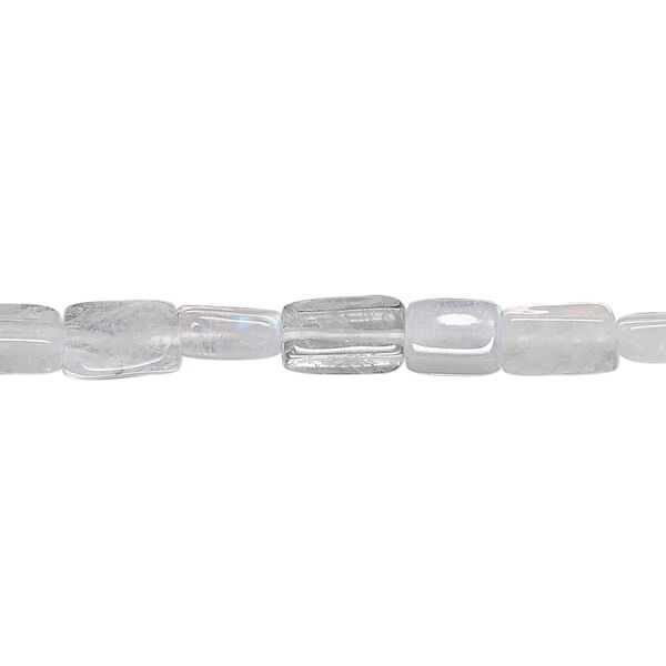 Bead, rainbow moonstone (natural), 8x5mm hand-cut rectangle, C grade, Mohs hardness 6 to 6-1/2. Sold per 15-1/2" to 16" strand. image number 0