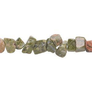 Unakite 1pkg1, chip bead natural 32 inch medium