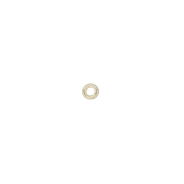 Jump ring, 14Kt gold-filled, 4mm soldered round, 1.9mm inside diameter, 18 gauge. Sold per pkg of 10. image number 0