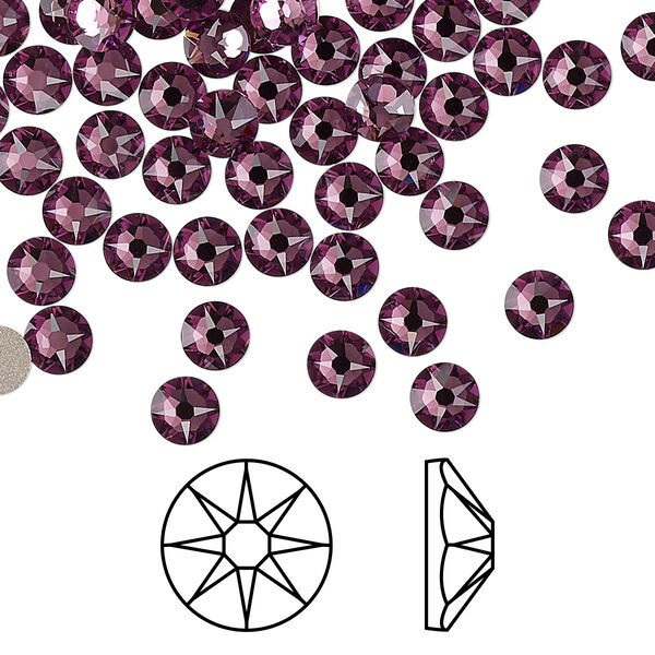 Flat back 144pk iris foil back, Crystal Passions® 4.6-4.8mm rose round SS20 2088 image number 0