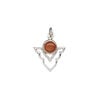 Carnelian / sterling silver 1pkg1, open arrowhead drop antiqued 15.5x14mm image number 1
