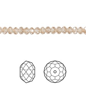 Bead 144pk crystal golden shadow, Crystal Passions® 4x3mm rondelle 5040