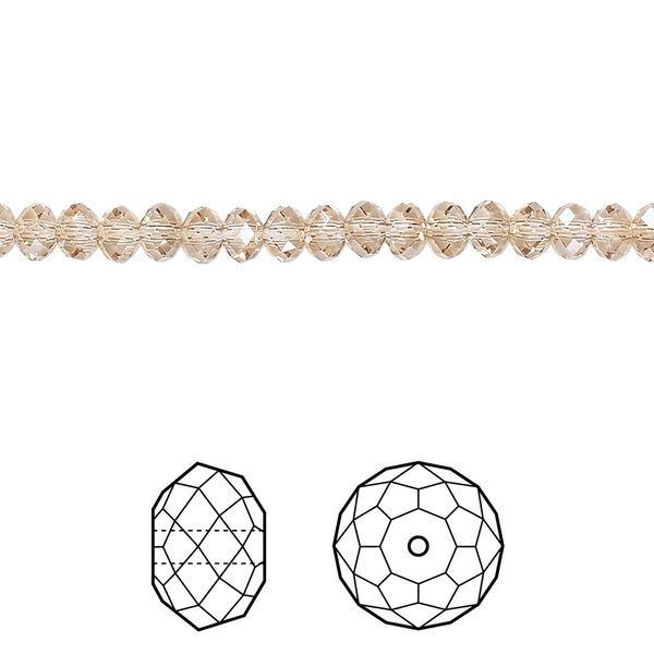 Bead 144pk crystal golden shadow, Crystal Passions® 4x3mm rondelle 5040 image number 0