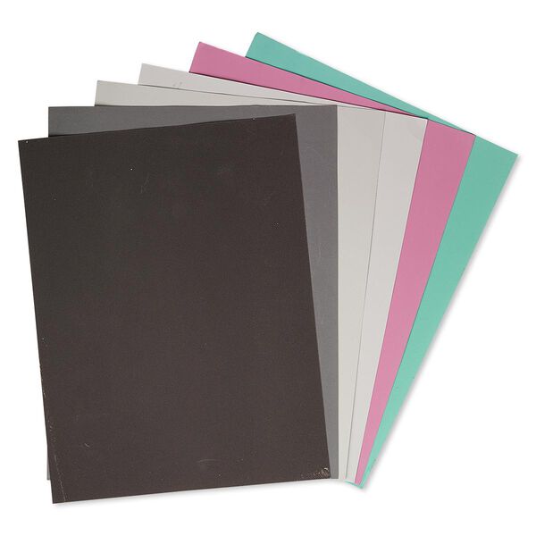 Emery paper, paper, assorted colors, 1/0 to 6/0 grit, 11x8-1/2 inches. Sold per 6-piece set. image number 0