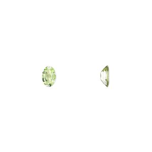 Peridot 1pkg4, hand-cut faceted oval gem natural 6x4mm