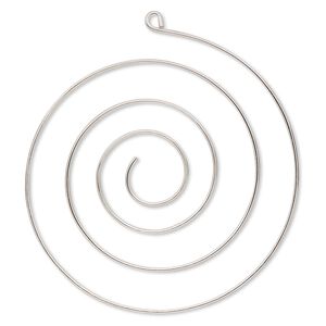 Ornament frame, steel wire, 4-1/2 inch flat spiral. Sold per pkg of 2.