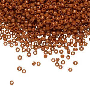 Seed bead, TOHO BEADS®, glass, pkg/250g, #11 round, opaque terra cotta (TR-11-46L).