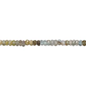 Multi-beryl 1pkg1, hand-cut faceted rondelle bead 12 inch 2x1mm-3x2mm