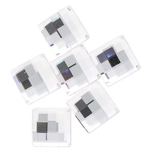 Flat back 6pk crystal foil back, Crystal Passions® 12mm chessboard 2493