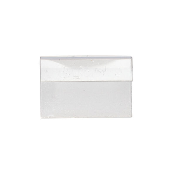 Earring card, PVC plastic, clear, 1 x 1/2 inch rectangle with adhesive front and no holes. Sold per pkg of 100. image number 1