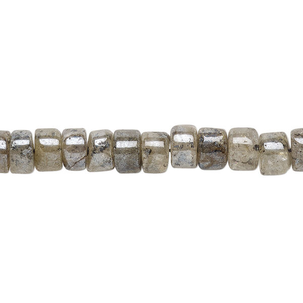 Black spotted quartz 1pkg1, luster hand-cut heishi bead 13 inch 5x4mm-7x5mm image number 0