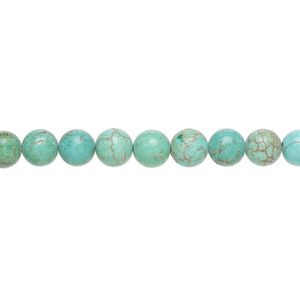 Magnesite 1pkg1, round bead 15 inch 5-6mm