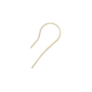 Ear wire fishhook 1pkg100 gold-plated, 23mm / 6mm shank, 21 gauge brass 50 pair