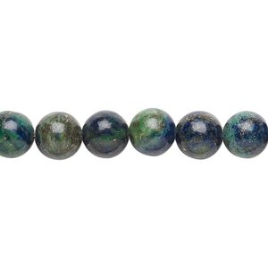 Chrysocolla 1pkg1, round bead 15.5-16 inch 8mm