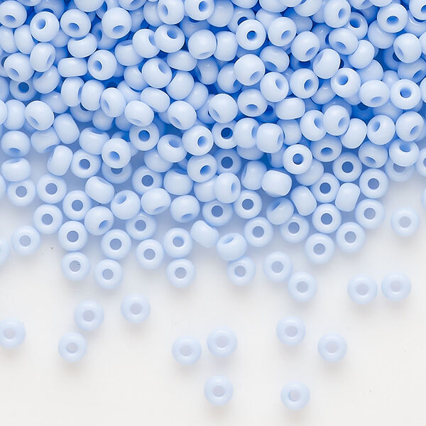 Seed bead, Preciosa Ornela, glass, opaque light blue, #8 rocaille. Sold per 500-gram pkg. image number 0